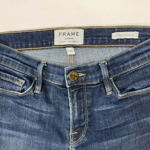 Frame Le Skinny De Jeanne Queensway Jeans Pockets Stretch Cotton Blue Women 29 - Picture 6 of 9